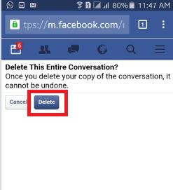 izbriši facebook cijelu povijest razgovora android telefon -