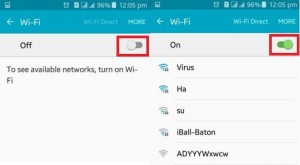 Uključite Wifi na androidu