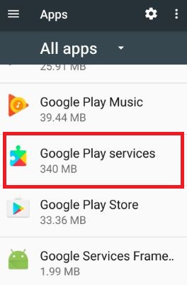 Aplikacija Google play usluge