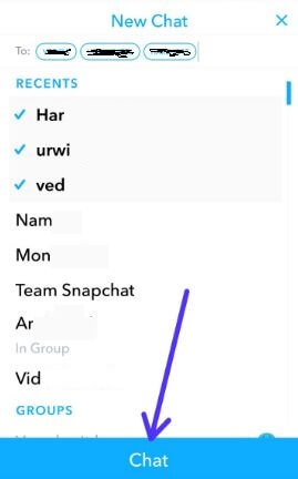 Kako stvoriti grupni chat na Snapchat android uređaju