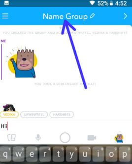 Snapchat Naziv grupe u android telefonu