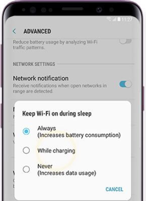 Kako postaviti da WiFi ostane uključen tijekom spavanja Samsung Galaxy S9 i S9 Plus